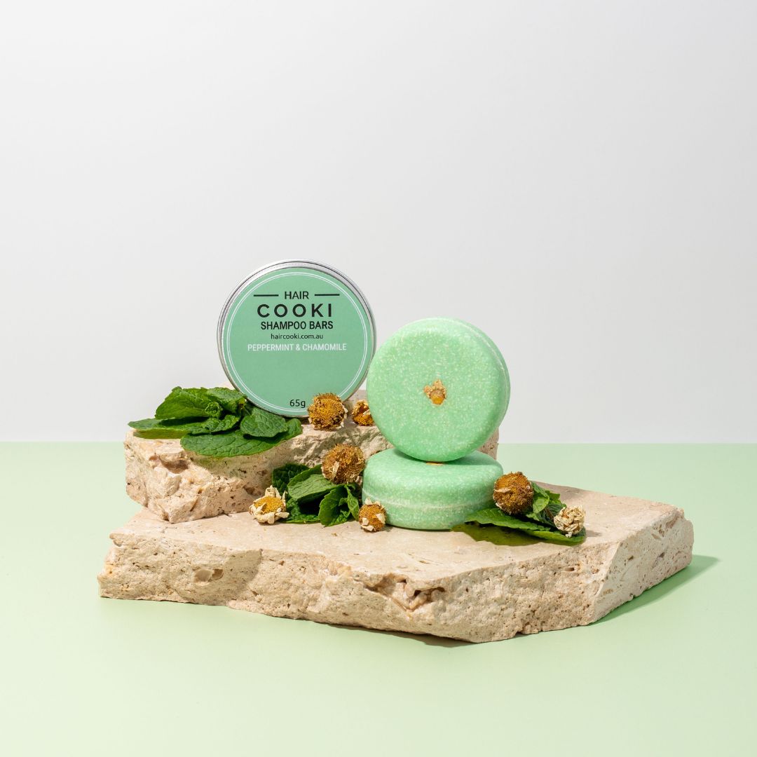 Peppermint Chamomile Bar Zero Waste Shampoo – Hair Cooki