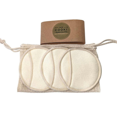 3 Pack of Reusable Makeup Remover Pads with Cotton Wash Bag Set by Hair Cooki