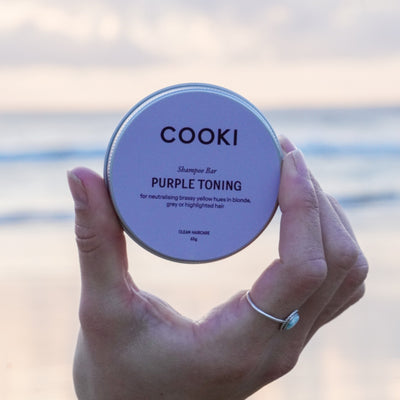 Cooki Haircare Purple Shampoo Bar with tin
