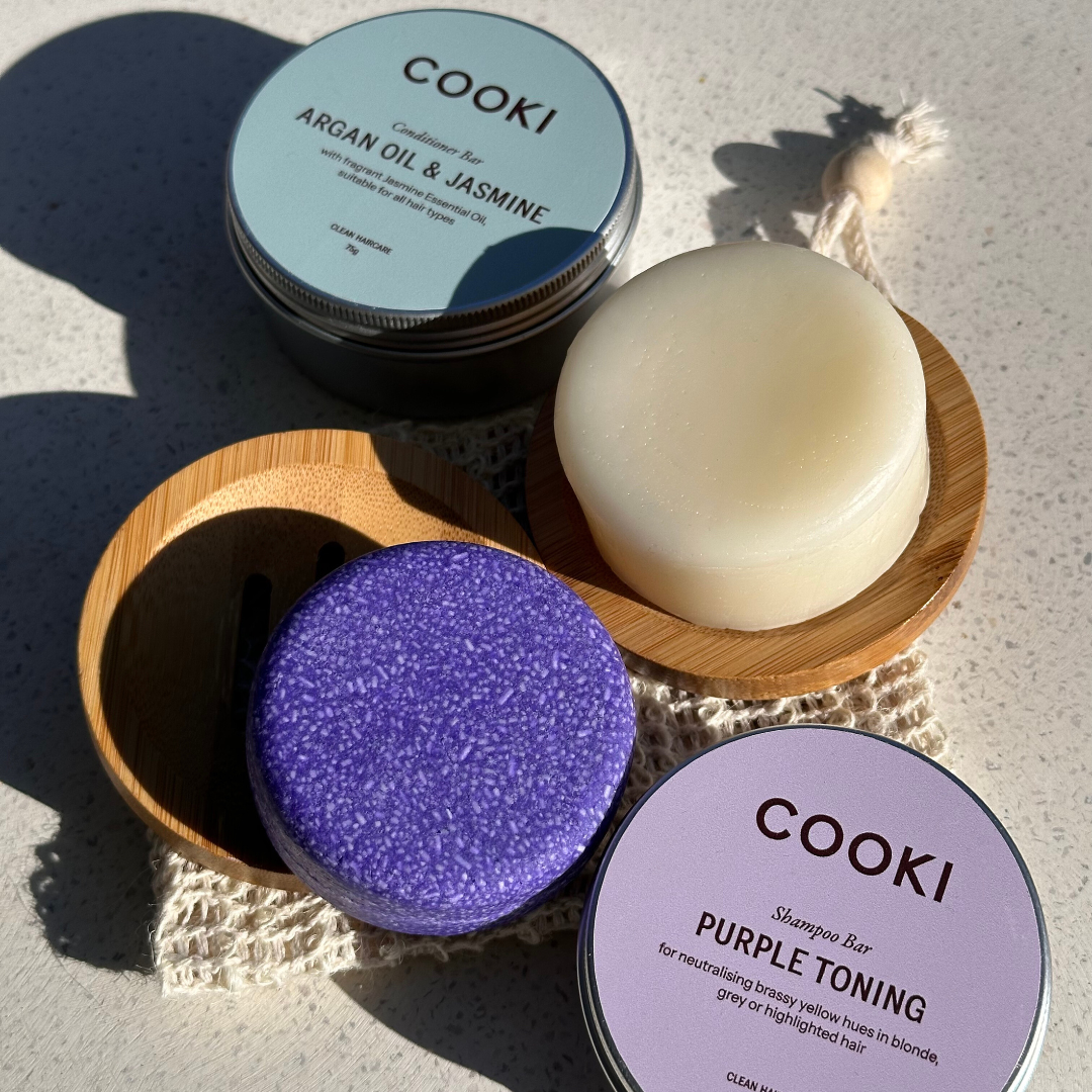 Purple Toning Shampoo Bundle For Grey and Blonde Hair (With Round Dishes)